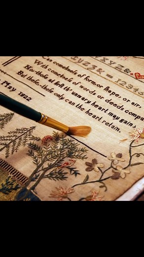 National Preservation Week! Because condition is so important to antique samplers and needlework, we strive to ensure that our pieces undergo proper preservation while in our care. Here is a slideshow and below is a step-by-step description of our sampler conservation mounting process. Our techniques are simple and straightforward. We use only acid-free materials and museum-approved techniques throughout the process. Samplers are carefully cleaned by very gently brushing any loose dirt. We mount