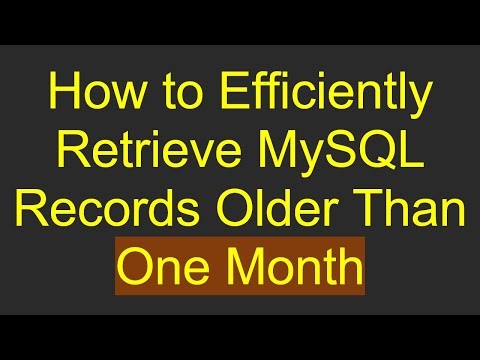 How to Efficiently Retrieve MySQL Records Older Than One Month