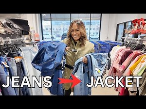 BEGINNER DENIM UPCYCLE | TURN THRIFTED JEANS INTO A STATEMENT JACKET | GOODWILL