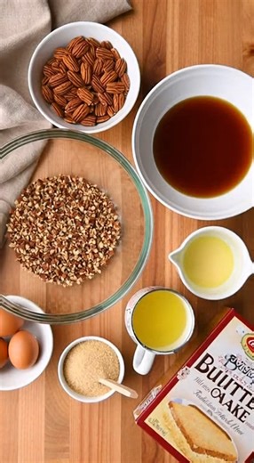 PECAN PIE DUMP CAKE 🥧🍰 A rich, gooey pecan pie–style dessert made easily in one pan, combining buttery cake layers with a sweet, nutty filling that tastes like a classic holiday favorite with minimal effort. INGREDIENTS: This comforting dump cake uses pantry staples and pecans to create a warm, indulgent dessert with almost no prep. Ingredients: • 1 cup chopped pecans • 3 large eggs • 3/4 cup light corn syrup • 3/4 cup packed brown sugar • 1/4 cup granulated sugar • 1/2 cup unsalted butter, me