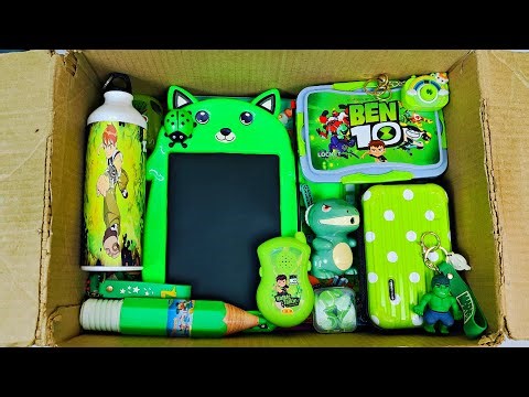 Beautiful Green Stationery Collection 🥰 Geometry Box, Pencil case, Lunchbox, Sharpener, Keychain