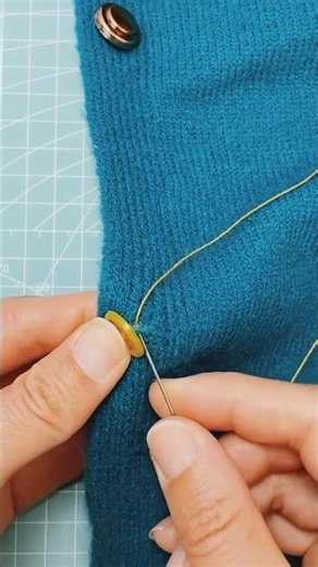 DIY Button Sewing with Professional Finish 🧵 #shorts