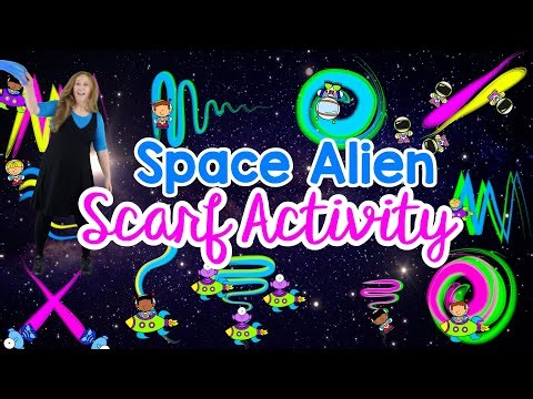 Space Alien Scarf Dance 🎵 Scarf Movement Activity 🎵 Scarf Follow Along 🎵Sing Play Create