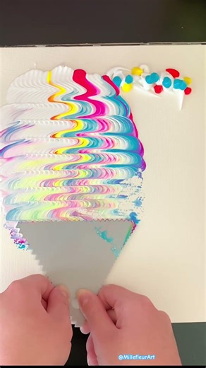 It looks like ribbon candy 🍬 #art #acrylic #paintingtutorial #abstractart #arttutorial