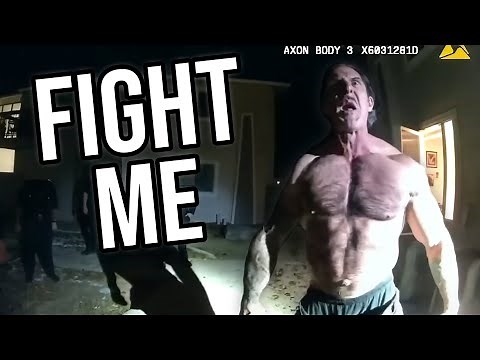 "Roided Out" Man Tries To Fight 5 Cops