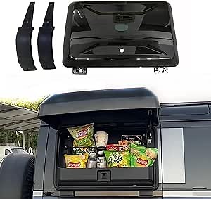 Exterior Side Mounted Gear Toolbox Storage Box Carrier with Lock Fits for Land Rover Defender 90 110 130 2D 4D 5D 2020 2021 2022 2023 2024+ (Black)
