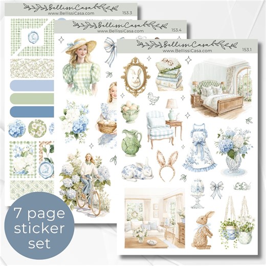 Seasonal Planner Sticker Sheets, Easter Elegance Spring Calendar Planner Journaling Sticker Set, Watercolor Bullet Journal Stickers, 0153 - Etsy