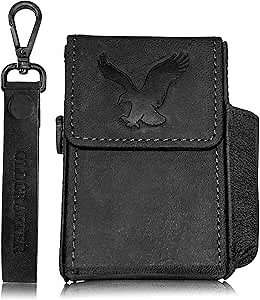 Leather Cigarette Case for 100s for Women Men with Lighter Holder - Flip Top Hard Cig Cases for King Size 85mm 100’s Joint Rolled Cigarettes – 20 Pieces Hold