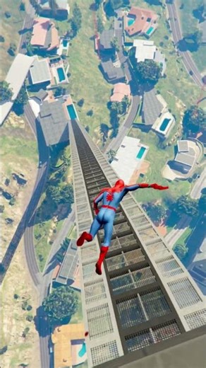 GTA 5 EPIC SPIDERMAN RAGDOLL JUMPS/FAILS #shorts #gta5 #spiderman