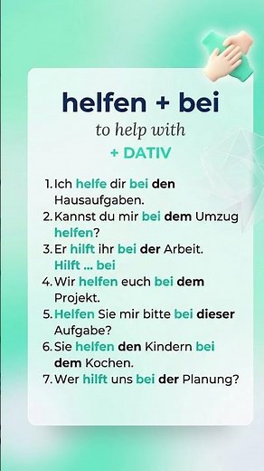 helfen + bei | Dativ nicht vergessen! #deutschkurs #learngerman #germanlanguage #ドイツ語