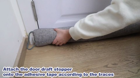 30 Inch Weighted Door Draft Stopper - Under Door Snake Pillow, Blocks Cold Air/Wind/Noise, Heavy Duty Soundproof Bottom Filler (Covers Gaps Up to 3"), Winter Patio Sliding Window Seal, Grey