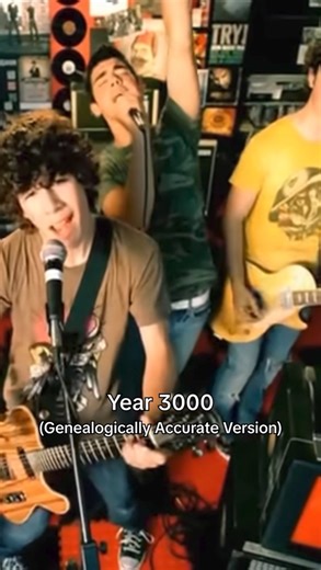 2.3K views · 14 reactions | I hope this finds its audience. The original lyrics say the “great-great-great granddaughter” is doing fine. 1000 years into the future would’ve been much further down the family tree . Anyway, I just had to fix it. Jonas Brothers #jonasbrothers #year3000 #jonas | Stuart Edge | Facebook