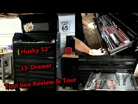 Husky 52 in 15-Drawer Tool box Review & Tour! Model# H52CH6TR9HDV3