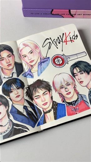 Straykids drawing compilation #straykids #skz #kpop #sketchbook #fanart