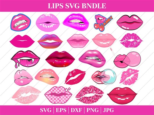 Lips Svg, Red Lips Svg, Kiss Svg, Lips Cut File, Kiss Design, Lips Silhouette, Kissing Lips Svg, Cut Files for Cricut, Png, Dxf - Etsy