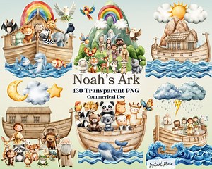 130 Noah’s Ark Clipart – Transparent PNG – Commercial Use – Instant Download - Etsy