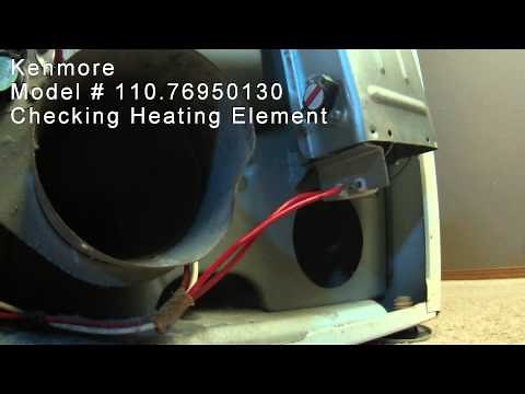 Checking Kenmore Dryer Heating Element Model 110.76950130 - [ HD Video ]