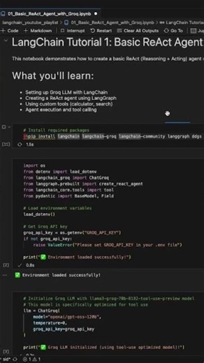Build a Smart AI Agent with LangChain + Groq (ReAct Agent Tutorial #1 🔥) #shorts #aiagents #groq