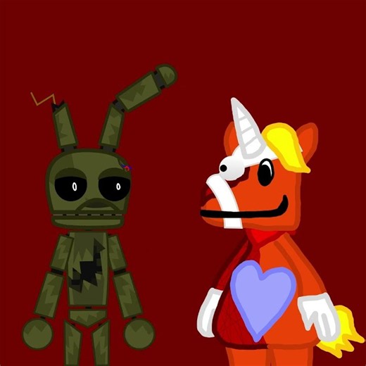 Springtrap Meets Buddy #animation #fnaf #buddytheunicorn