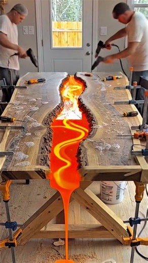 Build a Lava Resin Table 😍 #timelapsevideo #prompt #animation #viralvideo