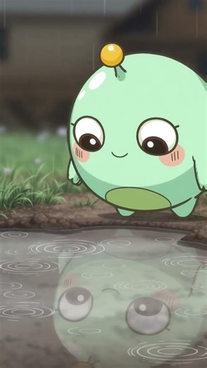 Blop went outside for the first time. It was raining. 🌧️