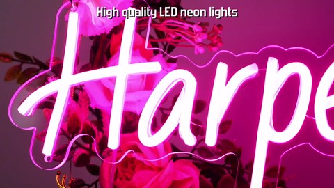 Custom Neon Sign – Personalized LED Neon Name Sign for Wall Decor, Bedroom, Birthday Gifts for 10 Year Old Girls, Wedding Proposal, Party Backdrop, Kids Room Decor, Customizable LED Light (Pink)