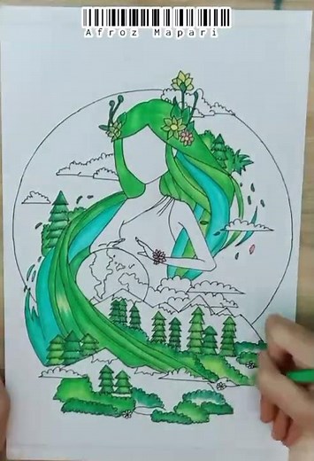 Earth day drawing | Environment Day Drawing| Ozone Day Drawing| Save earth drawing #shorts