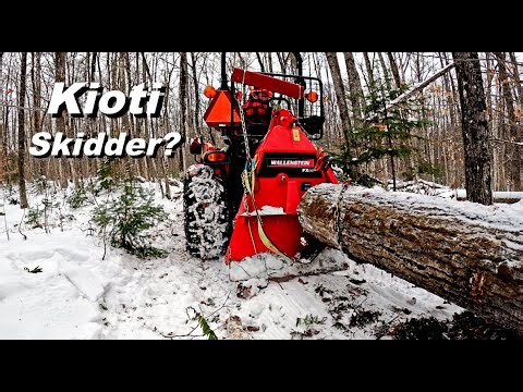Logging With My Compact Kioti Tractor In The Woods Of Maine - CK3510se/Wallenstein FX 66