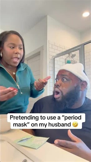 Husband's hilarious period mask facial prank