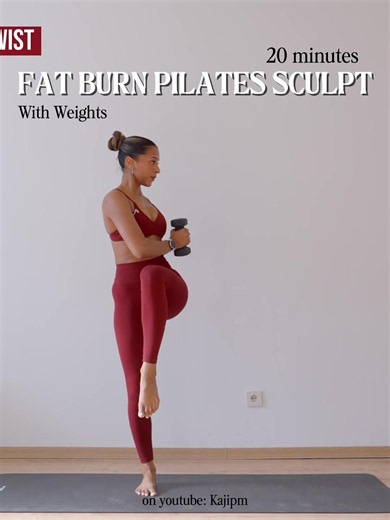20 Min Pilates Sculpt with Weights — Full At-Home Pilates Workout