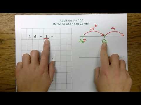 A.1: Addition im ZR 100 mit Zehnerübergang (Plus rechnen, Grundschule)