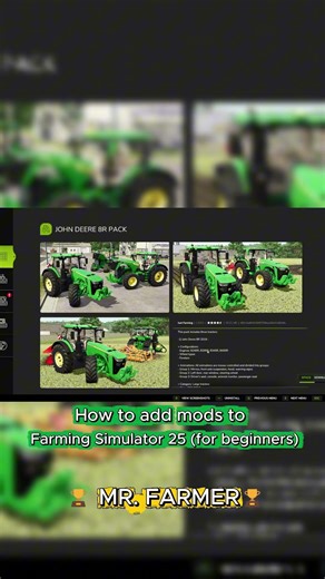 How to add mods to Farming Simulator 25 #shorts #shortvideo