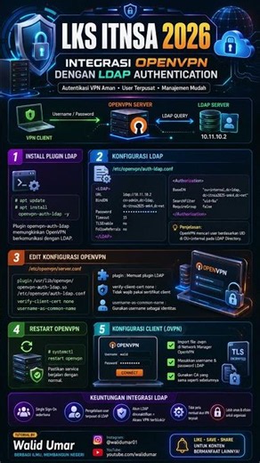 Pembahasan Soal LKS ITNSA : Integrasi OpenVPN dan LDAP Authentification #shorts #lks #itnsa #tkj
