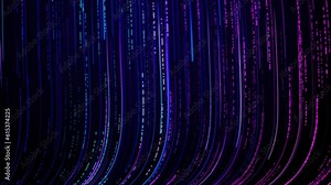 Abstract dots and lines transefered the internet data. Concept of AI technology. Communication and technology network concept with moving lines and dots.