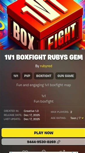 new 1v1 boxfight map in fortnite #fortnite #christmas #bestmap #gaming