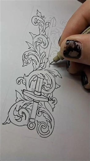 Scrollwork practice #pencildrawing #art #inking #drawing #lineart
