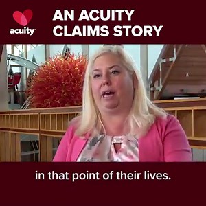 16K views · 83 reactions | Our claims professionals are proud to be there to fulfill our promise to our customers. We understand a claim is often an emotional, stressful time and we're happy to help our customers during these difficult times. This story is just one of the many ways our employees have forged relationships with our customers that go deeper than the insurance policy. | Acuity Insurance | Facebook