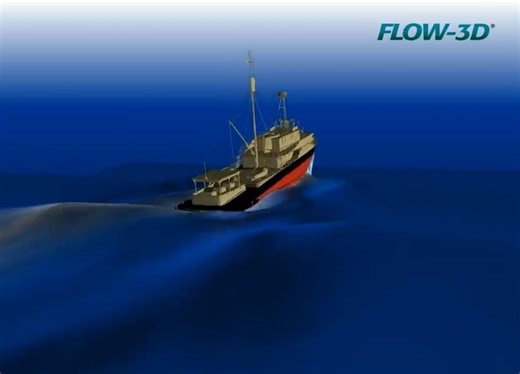 汹涌海面上的船舶模拟 | FLOW-3D HYDRO