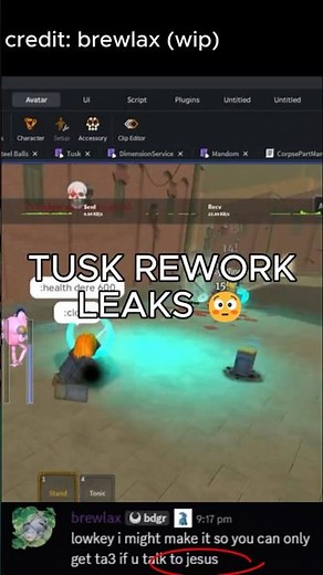 TUSK AND D4C REWORK + SPIN PROGRESSION UPDATE?? #roblox #jojobizzare #bridgerwestern #jjba
