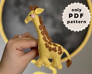 Giraffe Felt Pattern - Baby Giraffe for Hand Sewing From Felt - Safari Toy for Baby Made of Felt PDF - Etsy