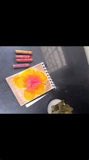 easy glowing Hibiscus flower in oil pastel #nigamarts #flower #hibiscus