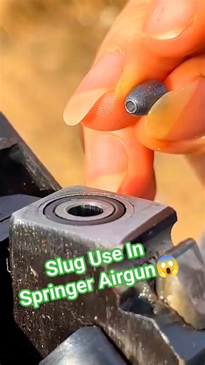 Springer Airgun Shooting With Slug🤯 #shortsfeed #shortsviral