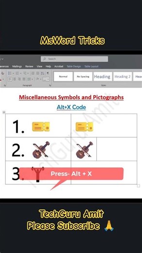 Ms Word Unicode Tricks #mswordtricks #msword #mswordshortcuts #tricks