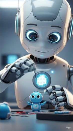 Cute AI Robot Creating a Mini Robot 🤖💙 | Future Technology #AI #Robot#CuteRobot#AIShorts #ViralVideo