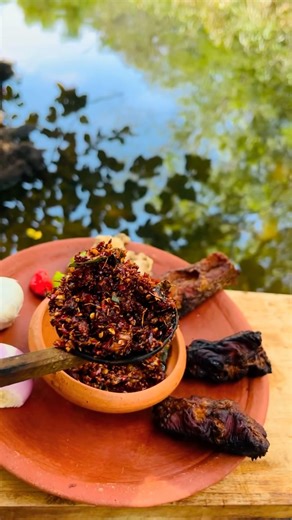 Delicious dry fish with chili past 🐟😋 #villageboy