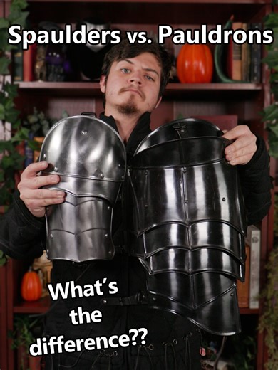 What's the difference between pauldrons and spaulders anyway?? Don't they both protect your shoulder? Well, yes but! Isaac's here to really break it down for you. --- #medievalcollectibles #armour #medieval #fantasy #larp #pauldrons #spaulders #historical