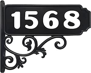Personalized Double-Sided Reflective Address Sign, Custom Address Plaque for Home, Mailbox, Park, Handcrafted House Number Sign with Screws to Install- Black