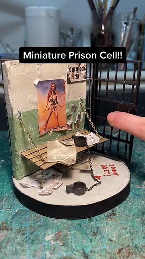 Miniature prison Cell #foryou #satisfying #mini #miniatureart #diyminiature #diorama