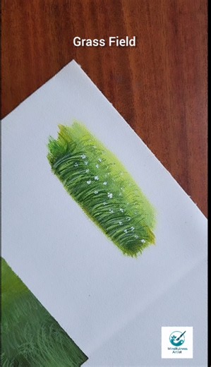 The secret to painting realistic grass in seconds #painting #art #satisfying