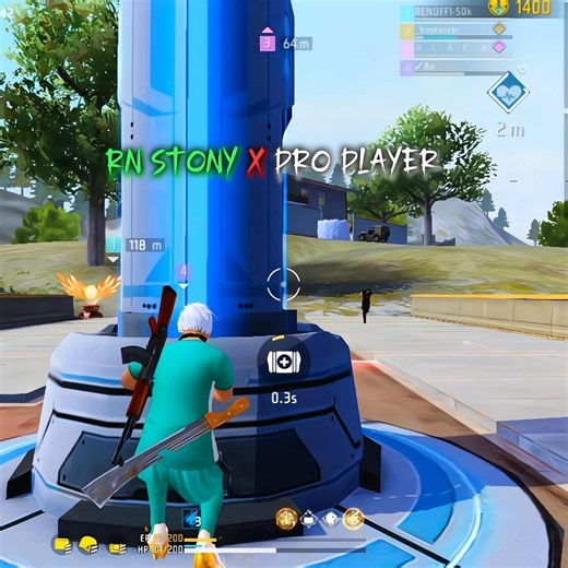 فري فاير 🔥: Rn Stony X Pro player — محاولته لم تنجح 😂🙏